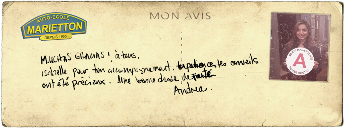 avis manuscrit de Andrea