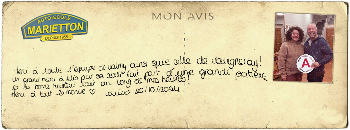 avis manuscrit de Louisa