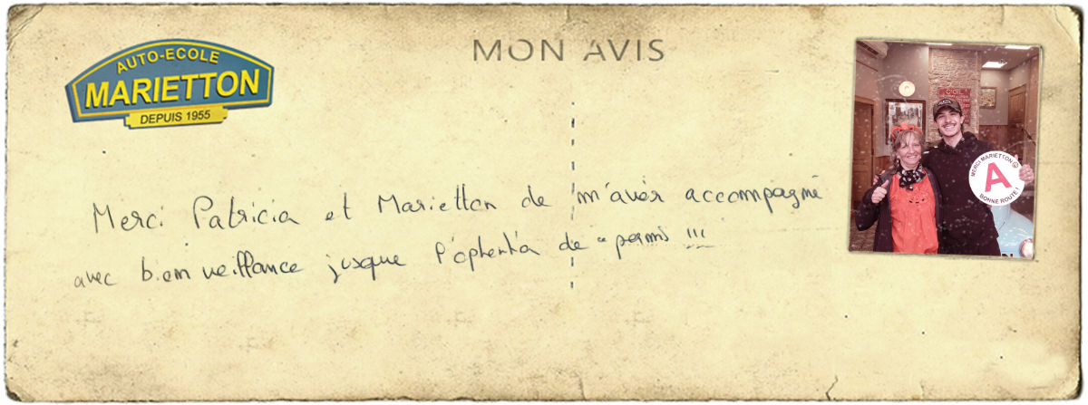 avis manuscrit de Axel