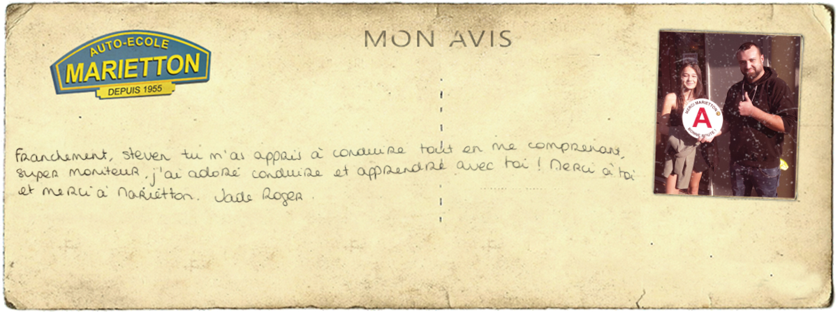 avis manuscrit de Jade