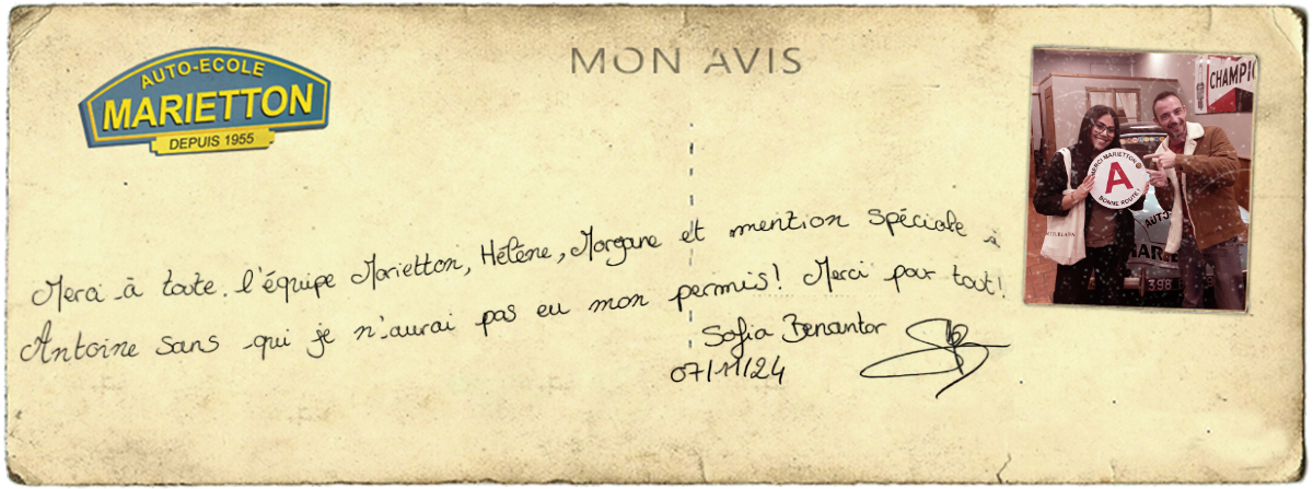 avis manuscrit de Sofia